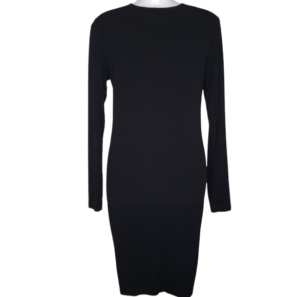 Birgitte Herskind Anna Dress Bodycon Black Long Sleeve V Neck Size Large - Picture 3 of 16